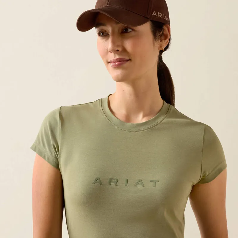 Ariat Womens The Logo Short Sleeve T-Shirt - Oil Green-3