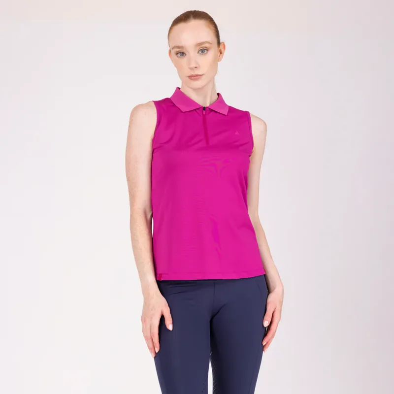 Aubrion React Sleeveless Tech Polo FUCHSIA-1