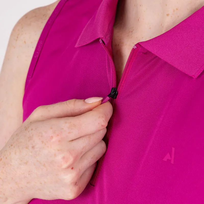 Aubrion React Sleeveless Tech Polo FUCHSIA-3