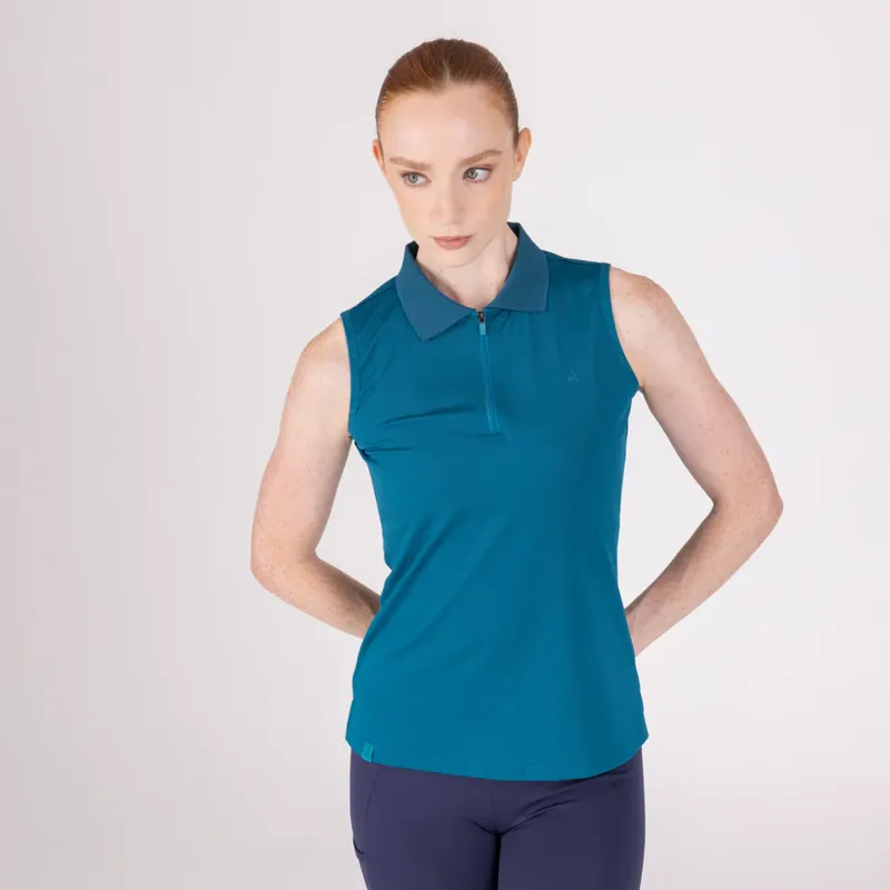 Aubrion React Sleeveless Tech Polo KINGFISHER-2