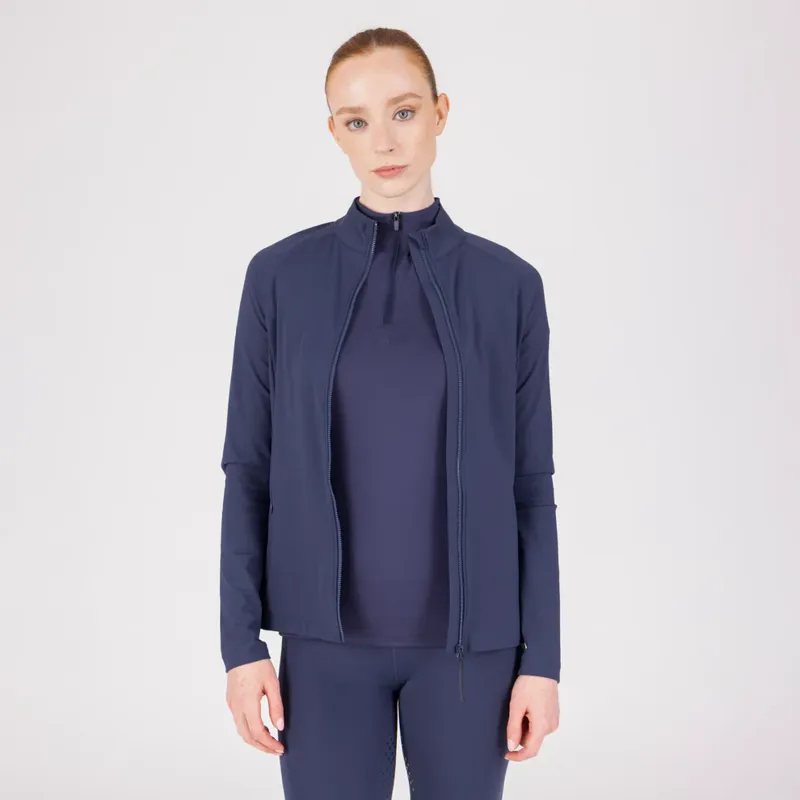 Aubrion Equestrian Button Sweatshirt - MIDNIGHT/TAUPE-3