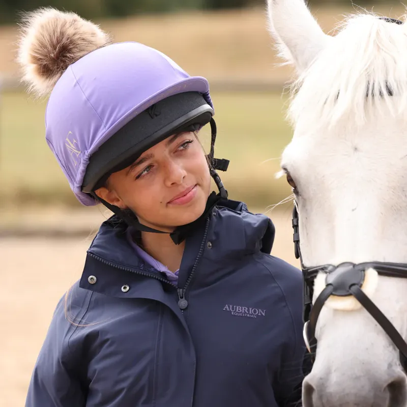 Aubrion Equestrian Hat Cover HEATHER one size-5