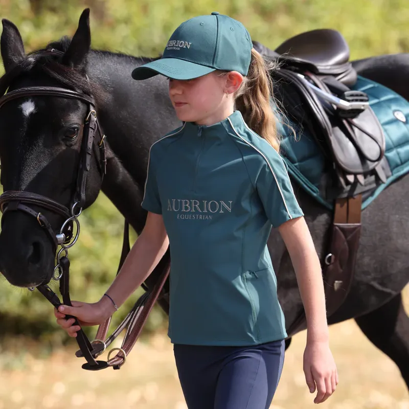 Aubrion Equestrian Short Sleeve Base Layer THYME