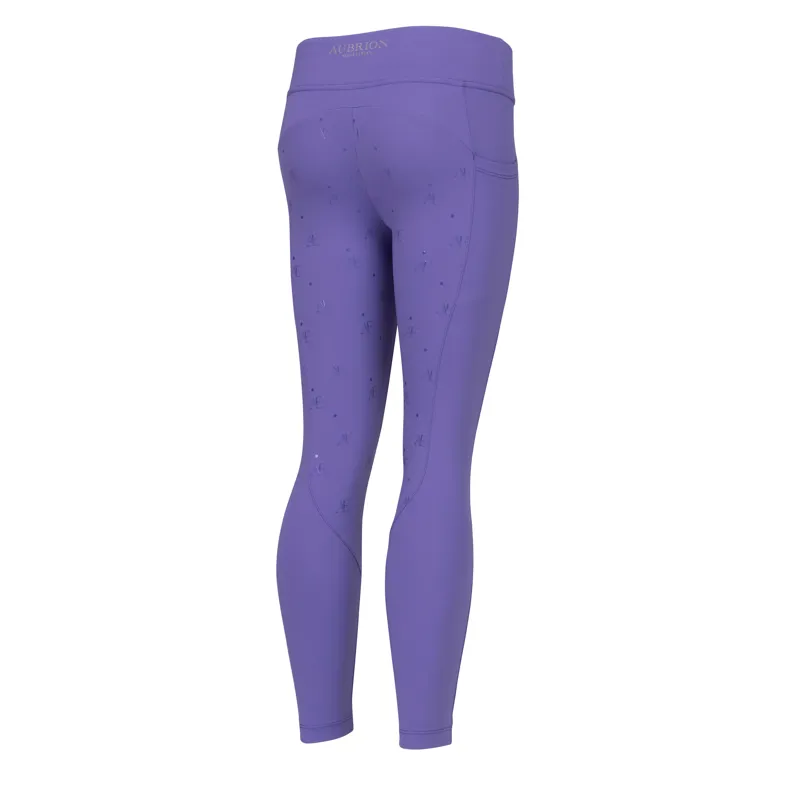 Aubrion Equestrian Riding Tights -Young Rider HEATHER-3