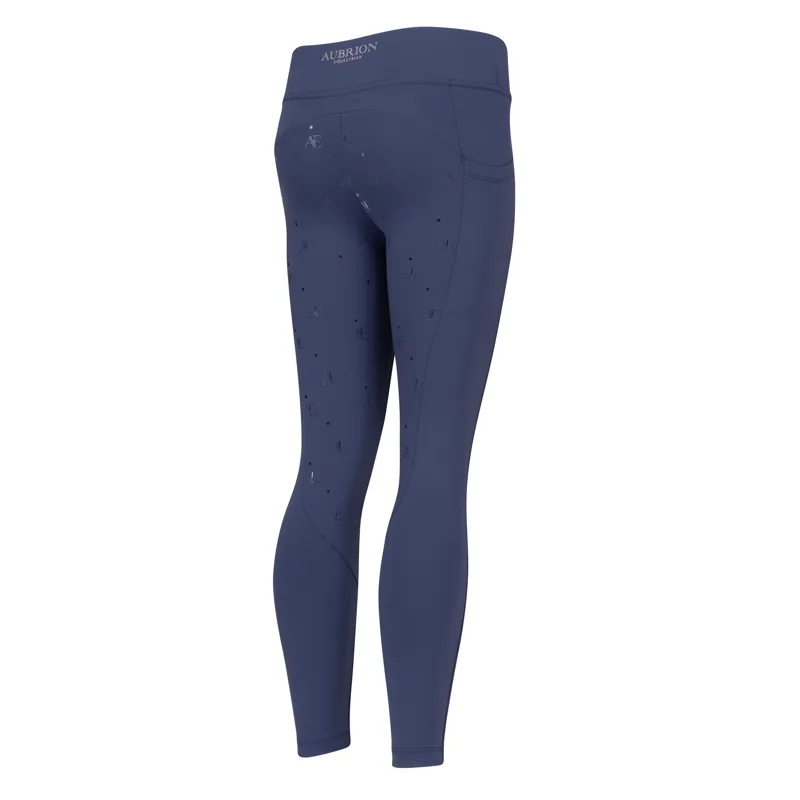 Aubrion Equestrian Riding Tights -Young Rider MIDNIGHT-3