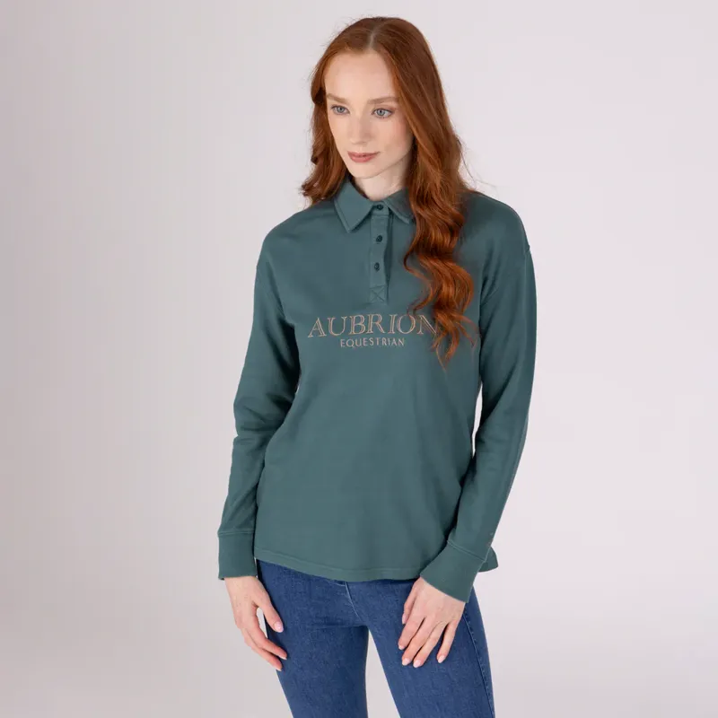 Aubrion Equestrian Button Sweatshirt - THYME-1