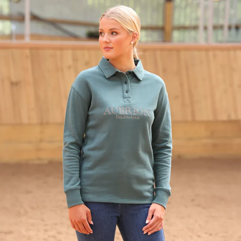 Aubrion Equestrian Button Sweatshirt - THYME-5