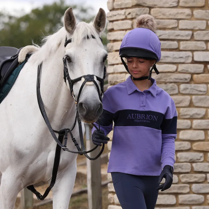 Aubrion Equestrian Button Sweatshirt -Young Rider MIDNIGHT/HEATHER
