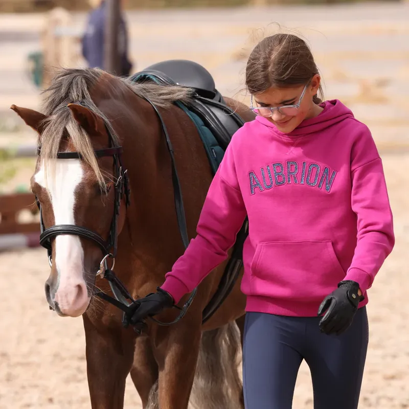 Aubrion React Hoodie - Young Rider FUCHSIA