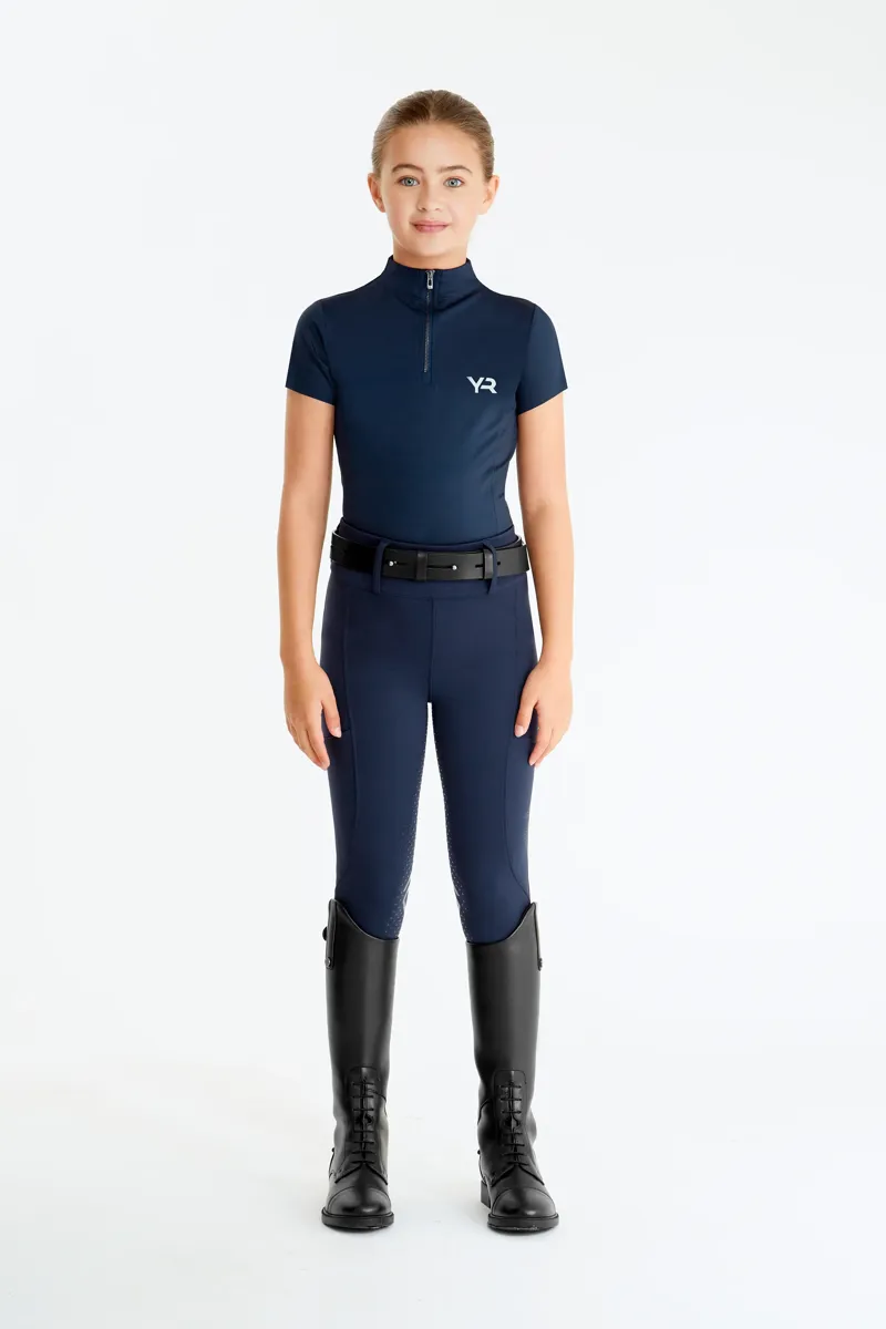 Aztec Diamond Young Rider Short Sleeve Base Layer Navy-2