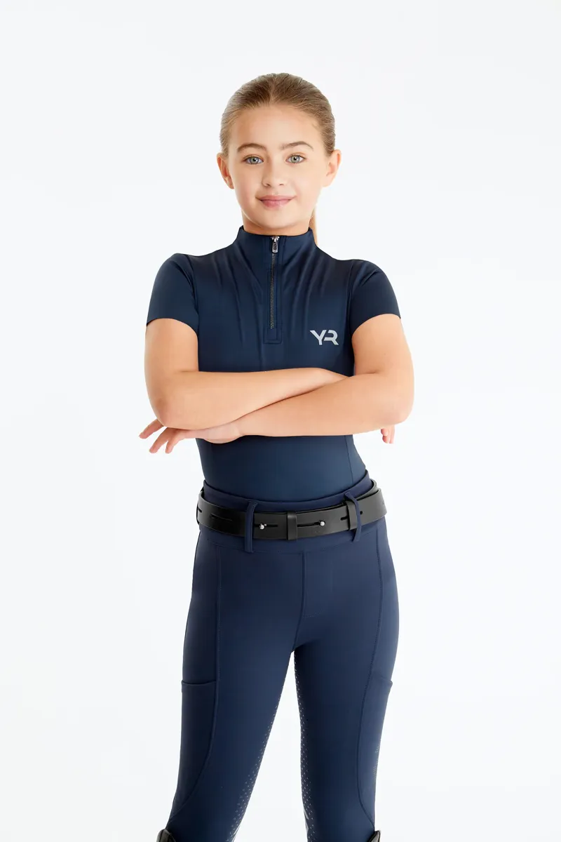 Aztec Diamond Young Rider Short Sleeve Base Layer Navy-3