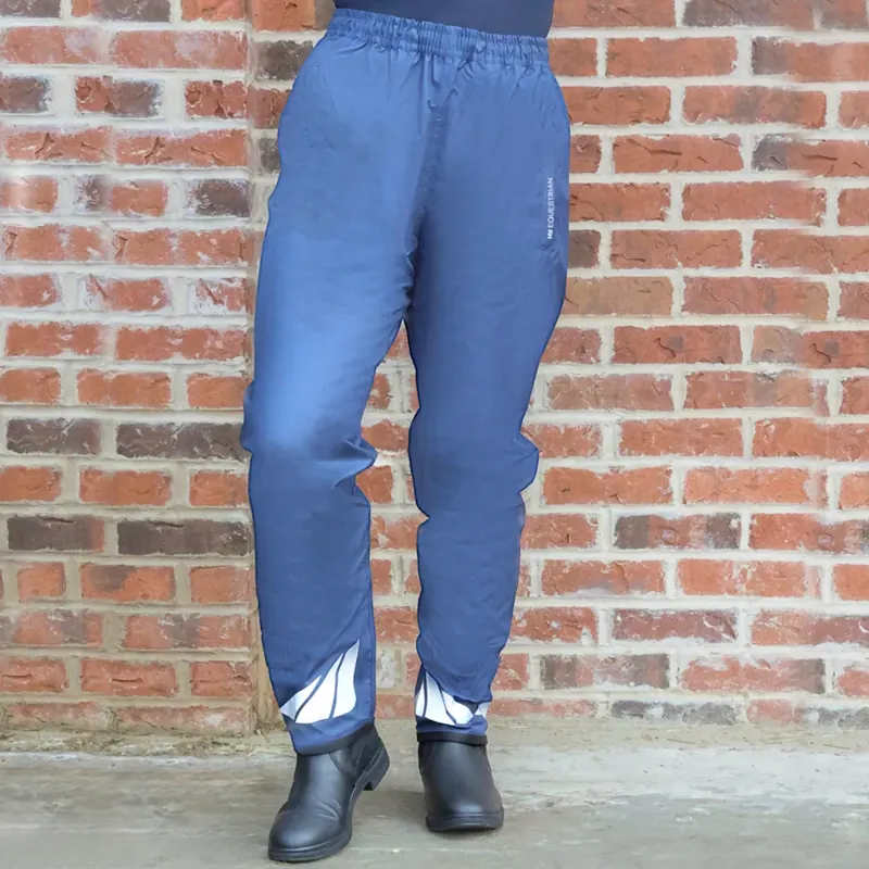 Hy Equestrian Waterproof Pull-On Over Trousers - Navy-2