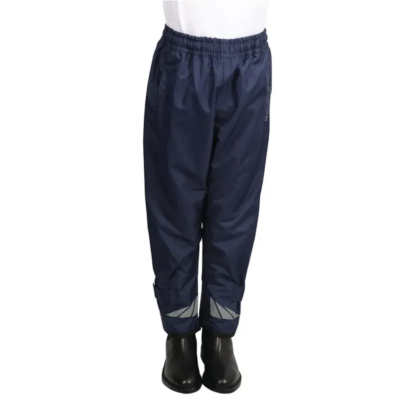 Hy Equestrian Childrens Waterproof Pull On Over Trousers - Navy-1