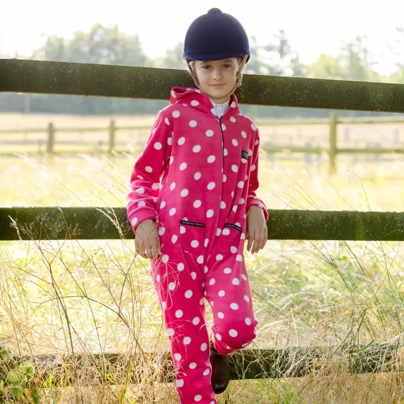 Supreme Products Child's Dotty Fleece Onesie - Paradise Pink