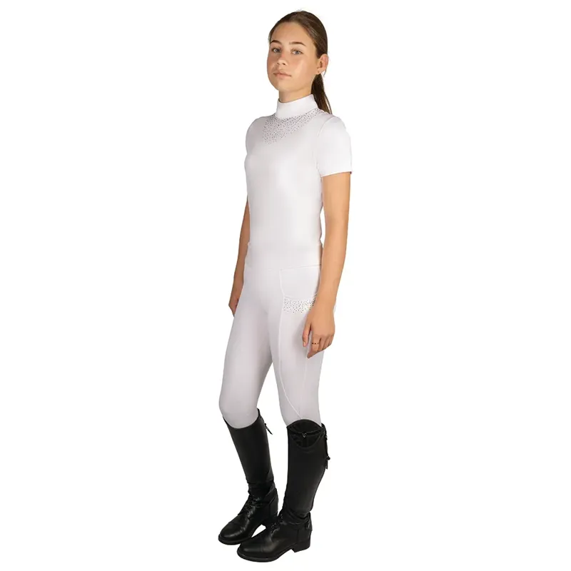 Hy Equestrian Children's Roka Regal Riding Tights - White-3