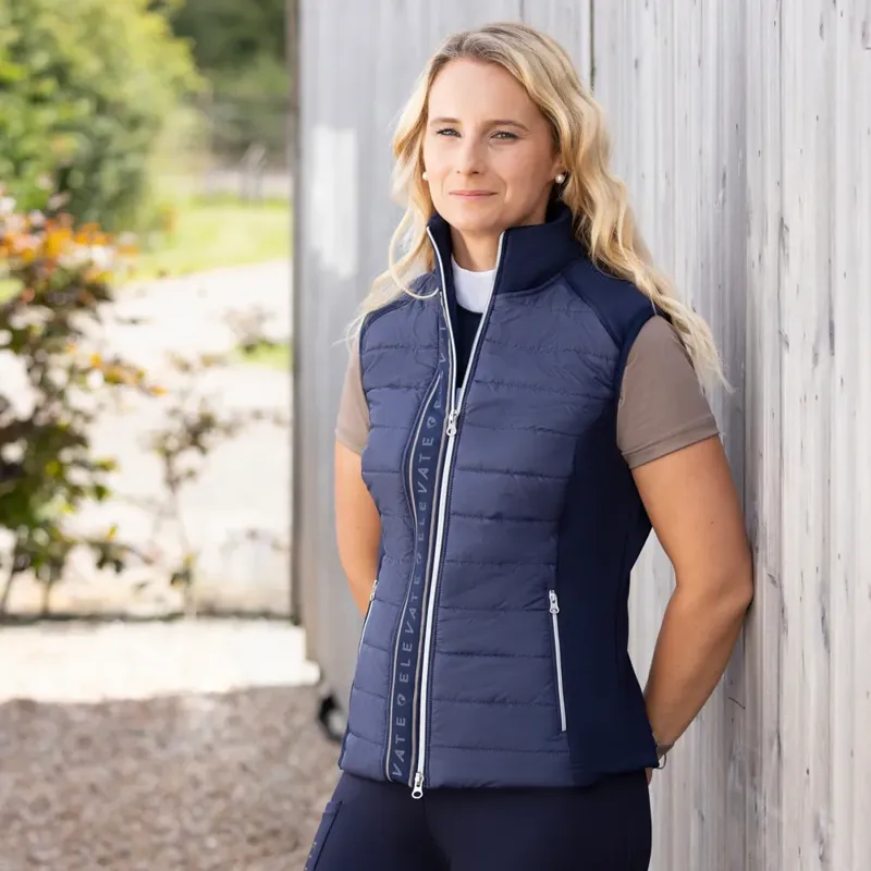 Hy Equestrian Elevate Allure Gilet - - Navy/Gun Metal Grey