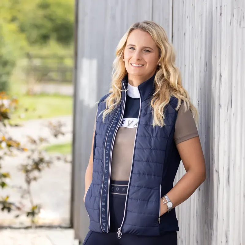 Hy Equestrian Elevate Allure Gilet - - Navy/Gun Metal Grey-3