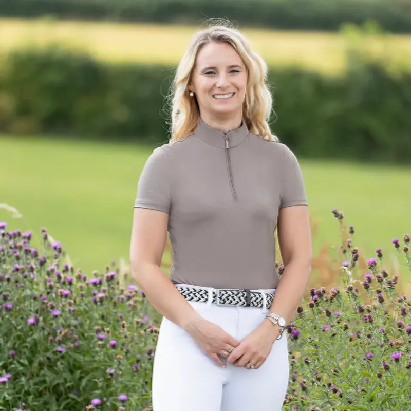 Hy Equestrian Elevate Country Short Sleeve Base Layer - Fossil-3