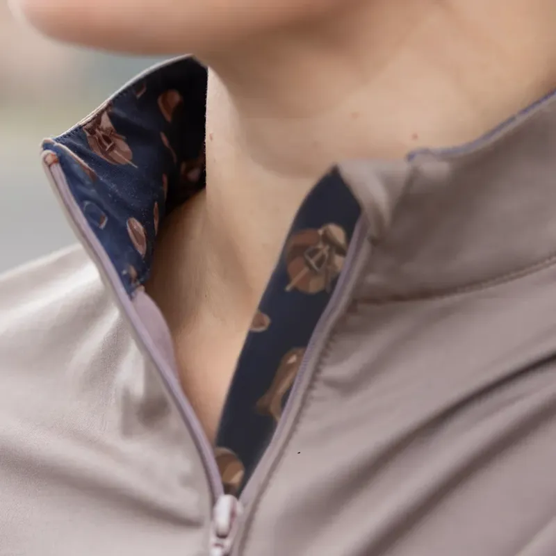 Hy Equestrian Elevate Country Short Sleeve Base Layer - Fossil-2