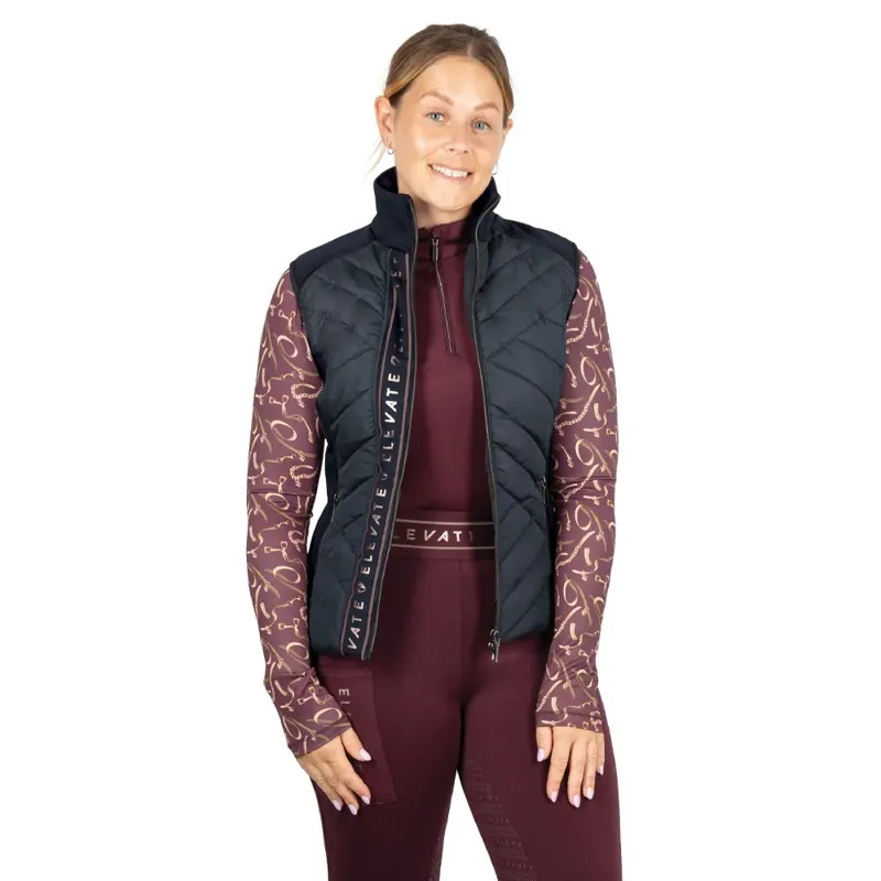 Hy Equestrian Elevate Style Gilet - - Navy/Berry-3