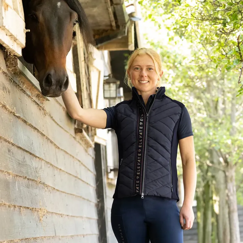 Hy Equestrian Elevate Style Gilet - - Navy/Berry-4