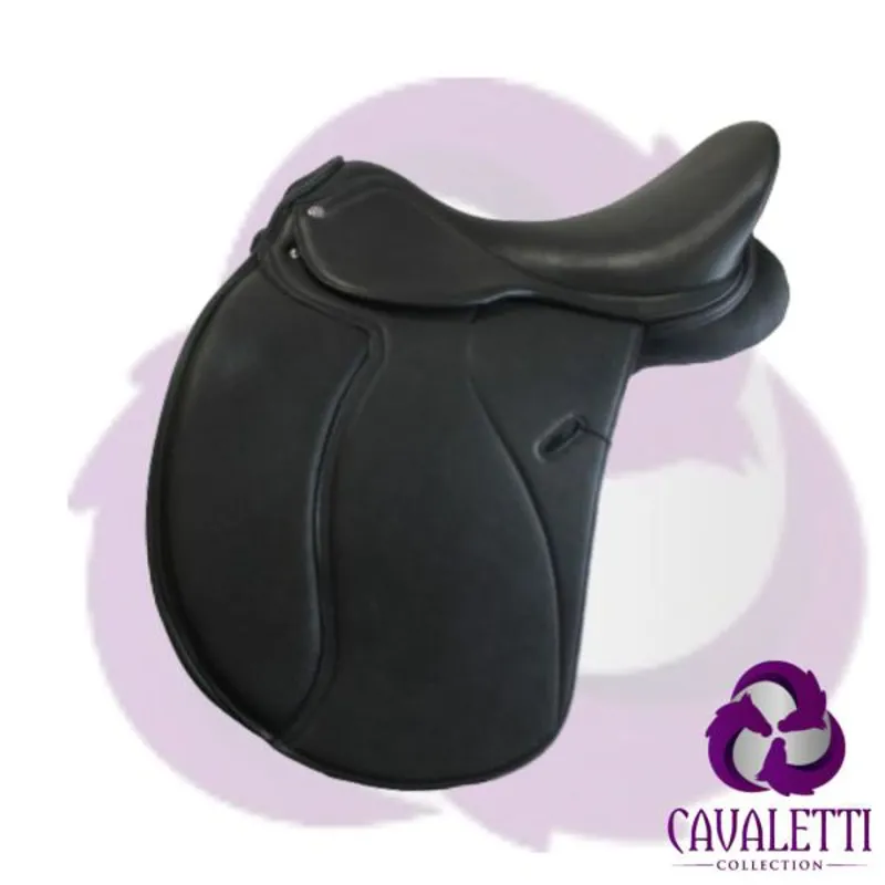 Cavaletti Collection Covered Leather Dressage Saddle BLACK - 17.5