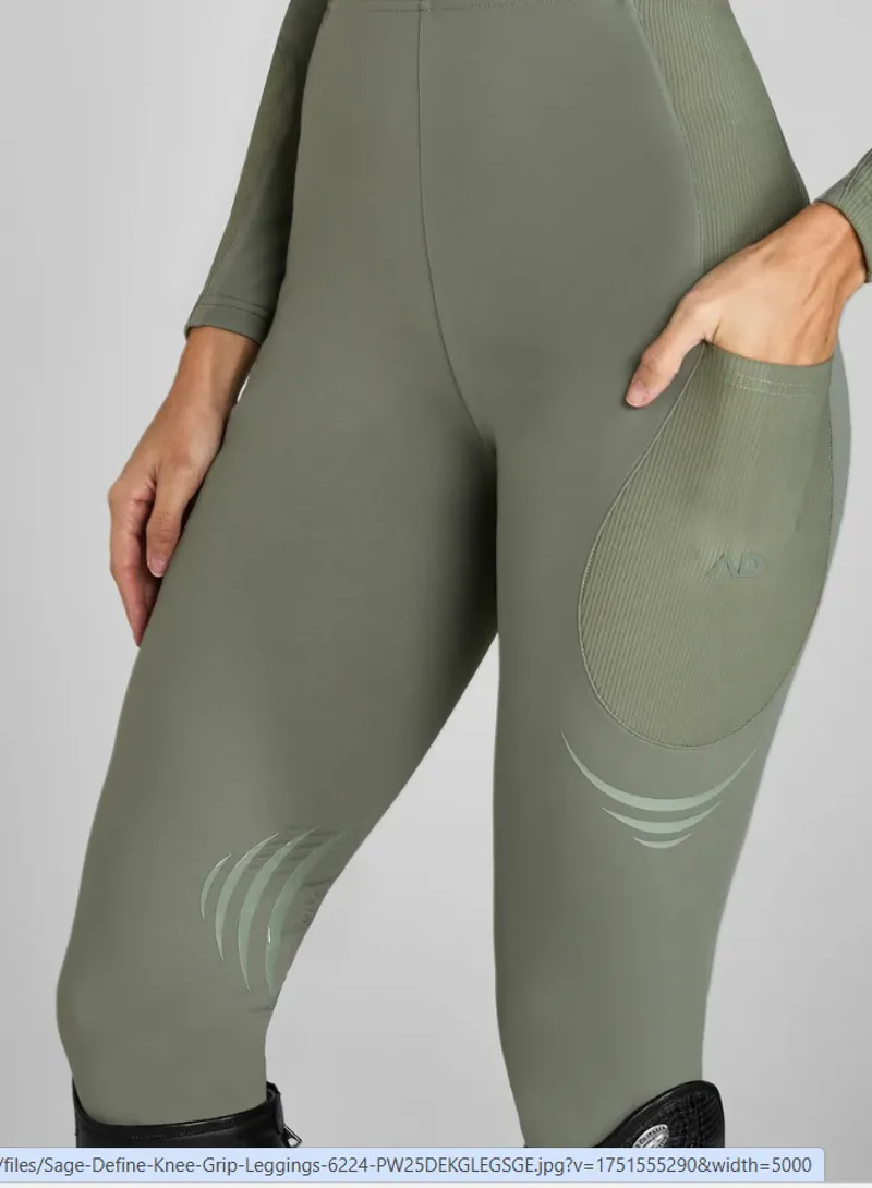 AZTEC DIAMOND DEFINE KNEE GRIP LEGGINGS - SAGE-1