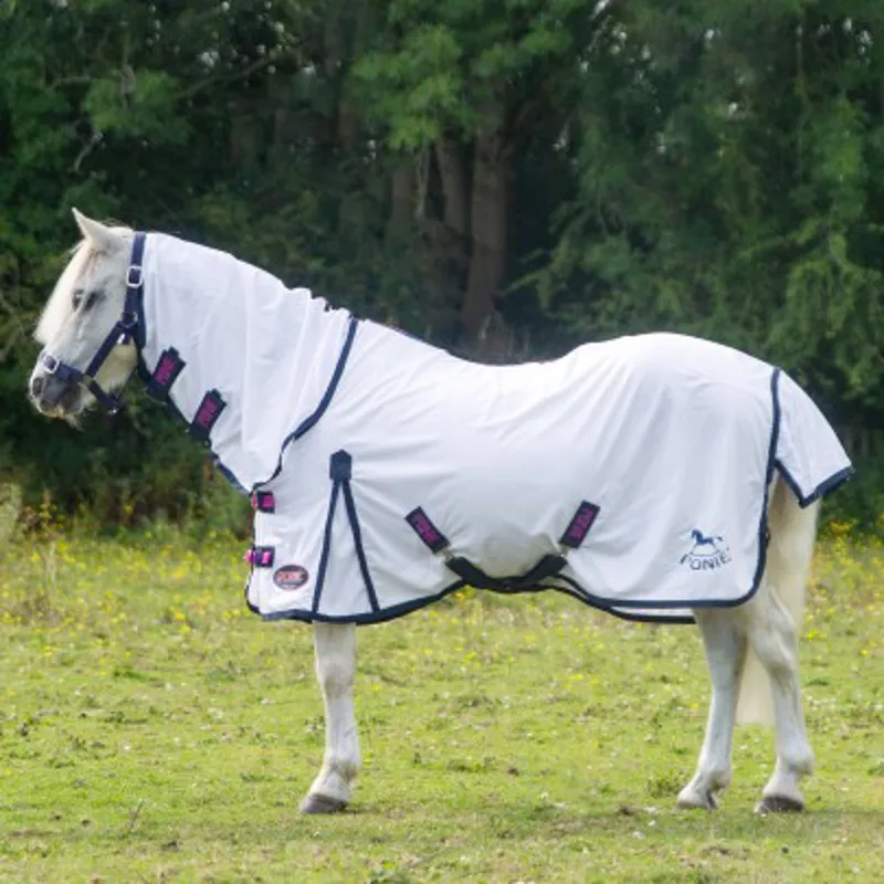 Gallop Classic PONIE Fly Rug Combo - White-1