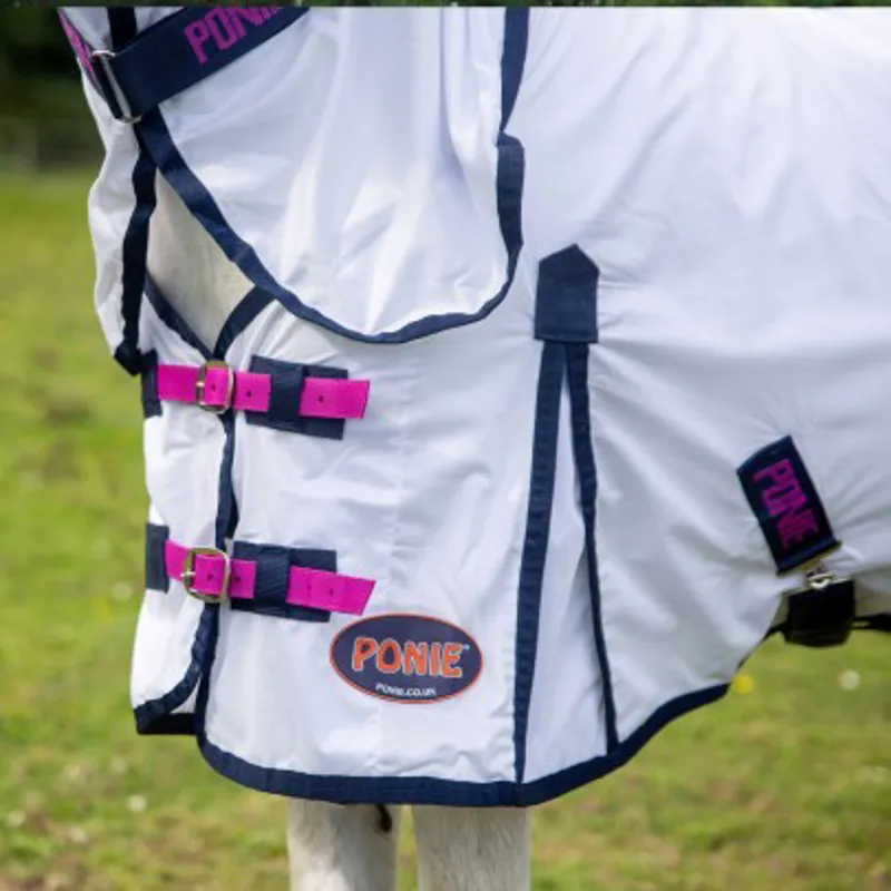 Gallop Classic PONIE Fly Rug Combo - White-3