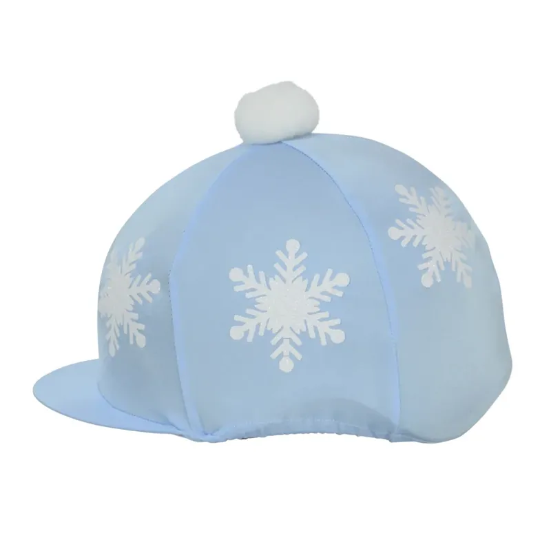 Hy Equestrian Snowflake With Pom Pom Hat Cover - - Light Blue one size