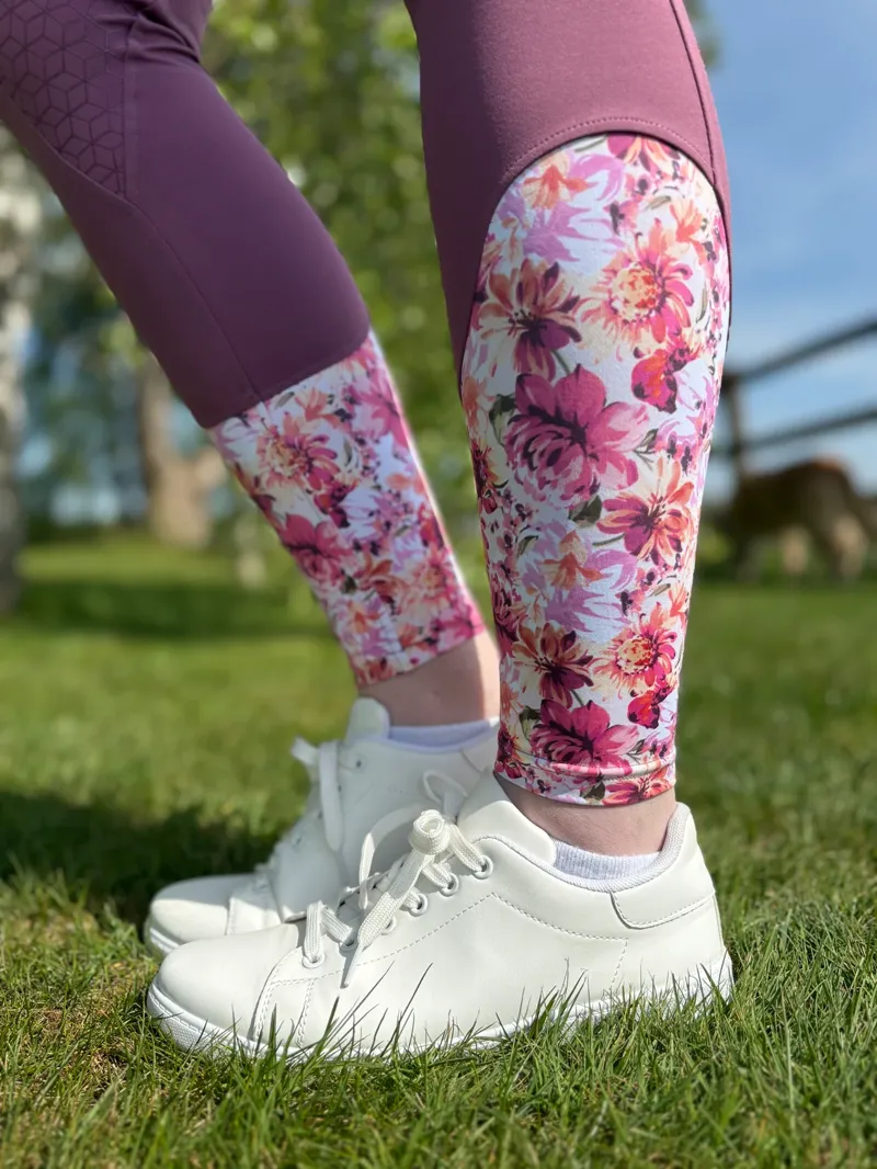 Equine Splendour Full Silicone Riding Leggings/Tights - Spring Pink-4