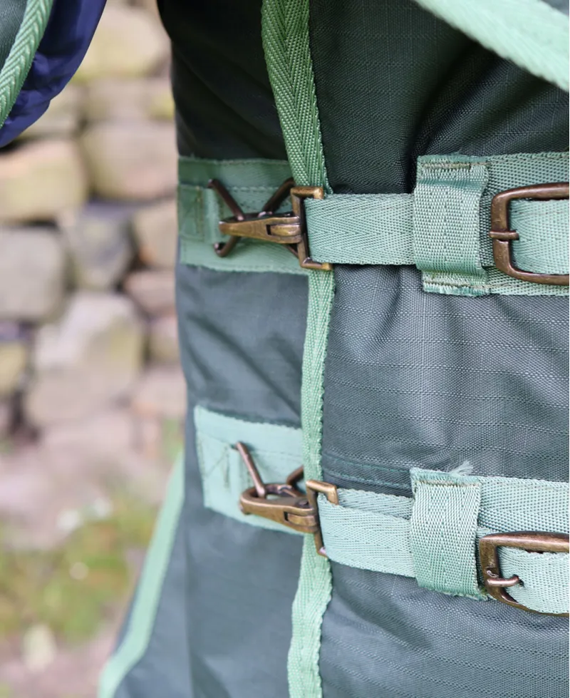 Perf Detachable Neck 300g Turnout Rug - Dark Green-1