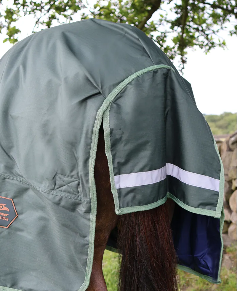 Perf Detachable Neck 300g Turnout Rug - Dark Green-3