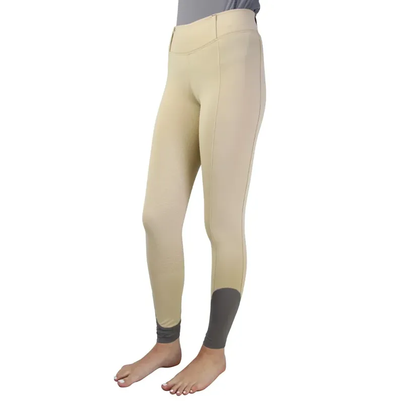 Hy Sport Active Young Rider Riding Tights - - Beige/Pencil Point Grey