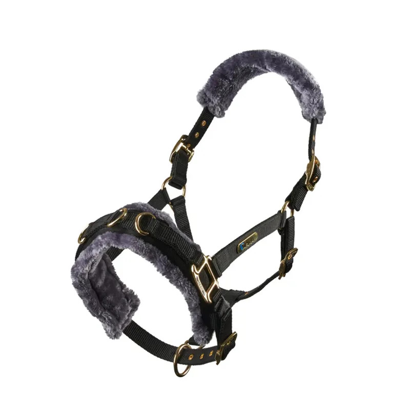 ARMA Fleece Lined Lunge Cavesson BLACK-2