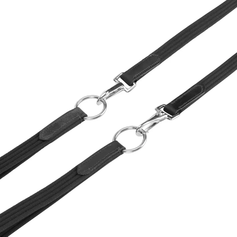 Velociti GARA Cotton Web Draw/Running Reins - BLACK -1