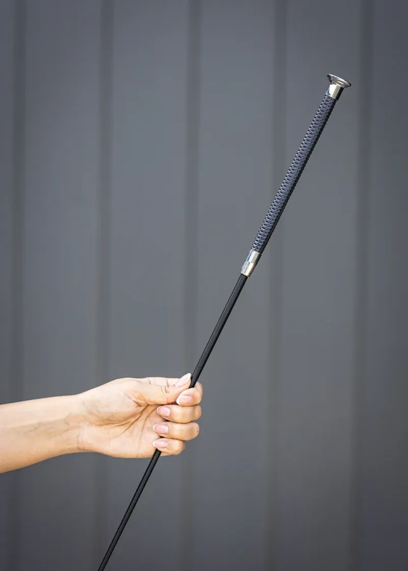 WoofWear Diamond Dressage Whip Navy/Silver 110