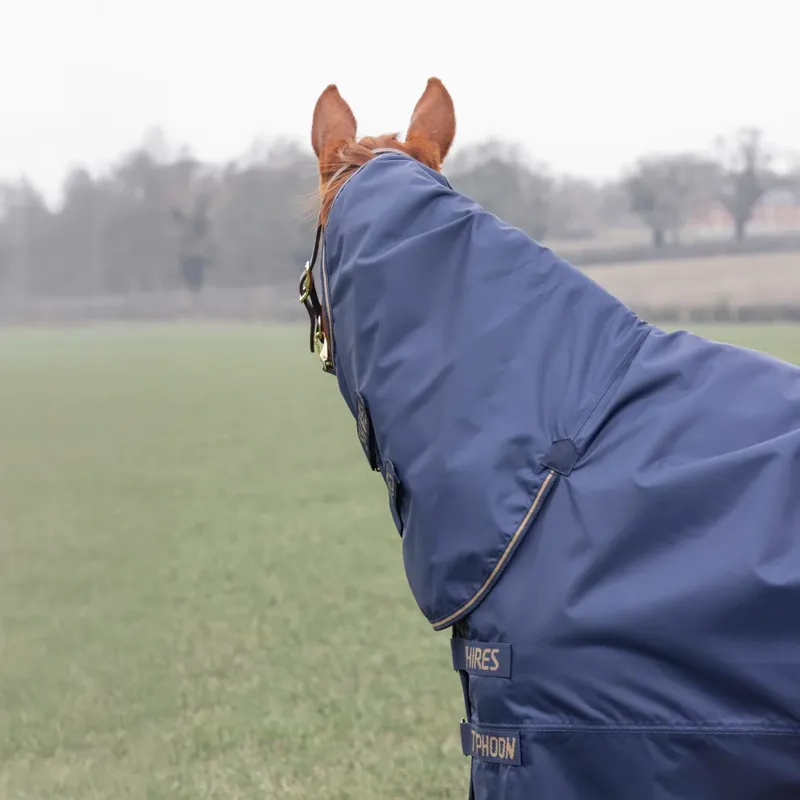Shires Typhoon Lite Combo Turnout Rug - NAVY-1