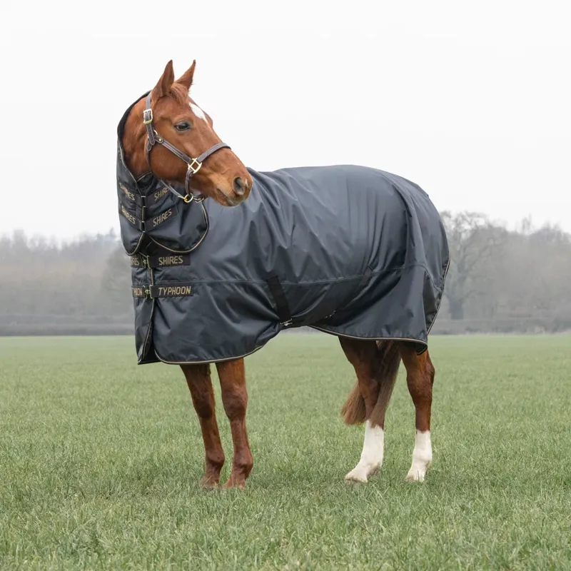 Shires Typhoon 50g Combo Turnout Rug - BLACK-1