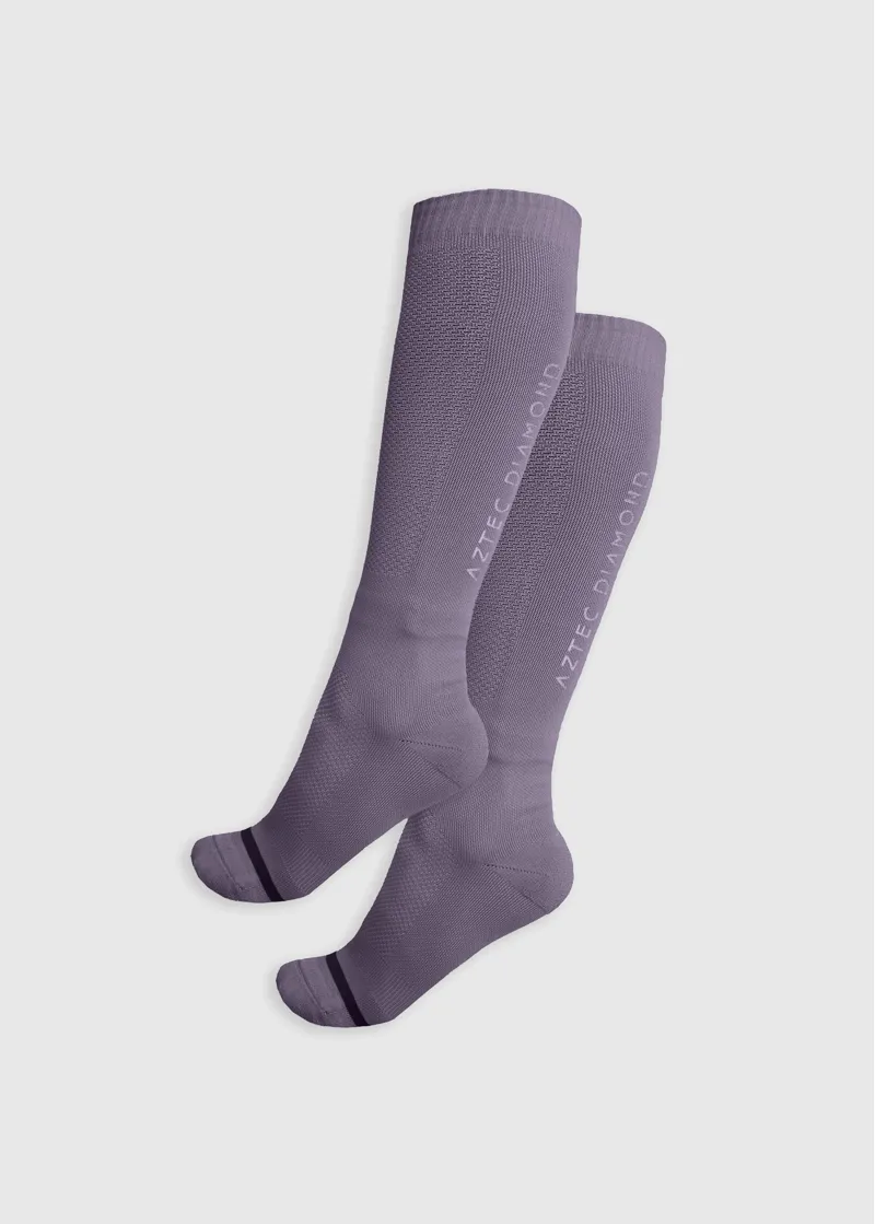 Aztec Diamond Young Rider Sock Twin Pack - Amethyst-1
