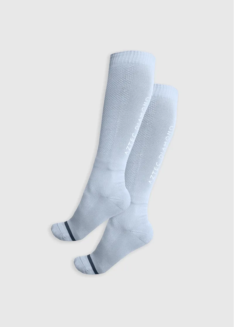 Aztec Diamond Young Rider Sock Twin Pack - Ash Blue-1