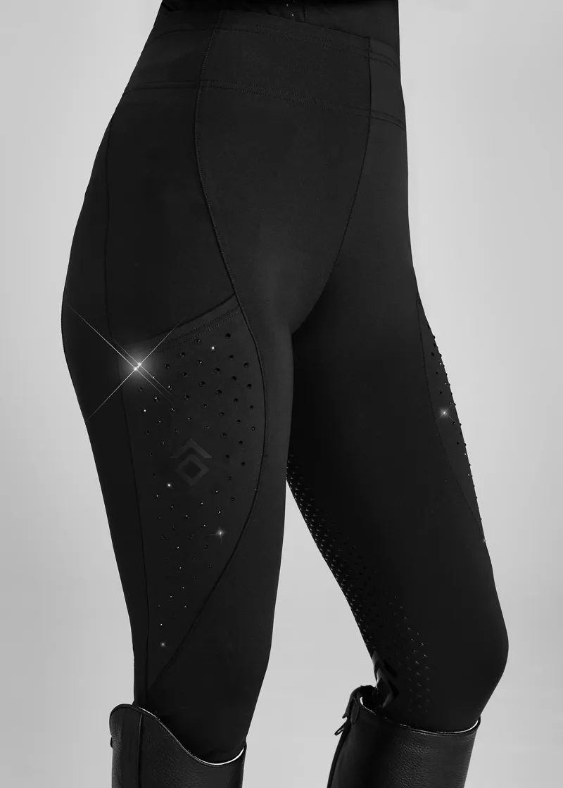 Aztec Diamond Crystal Legging Full Seat - Black