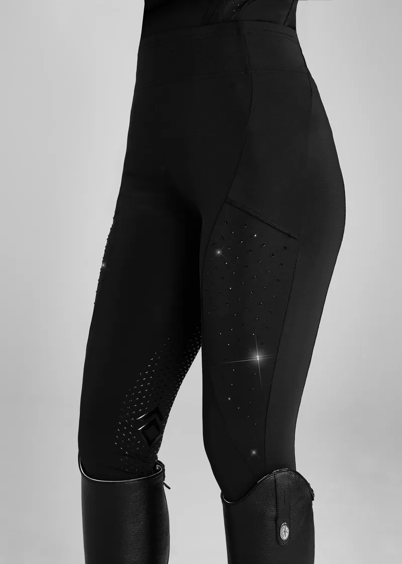 Aztec Diamond Crystal Legging Full Seat - Black-3