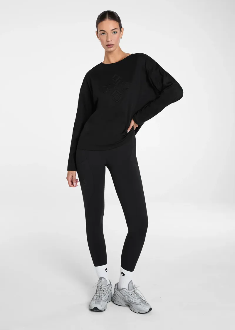 Aztec Diamond Soft Loose Emboss Tee - Black-1