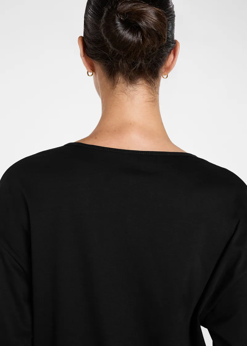 Aztec Diamond Soft Loose Emboss Tee - Black-4