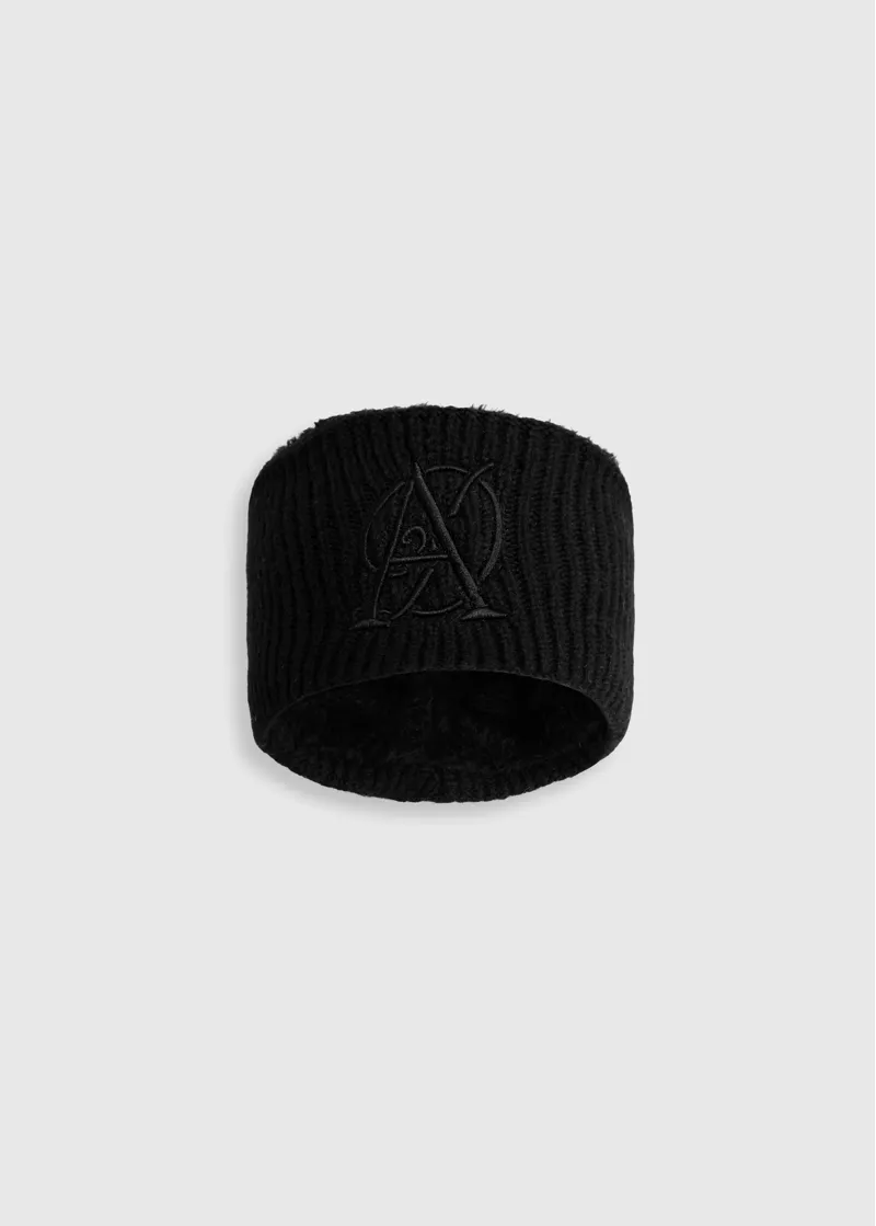 Aztec Diamond Embroidered Headband - Black-1