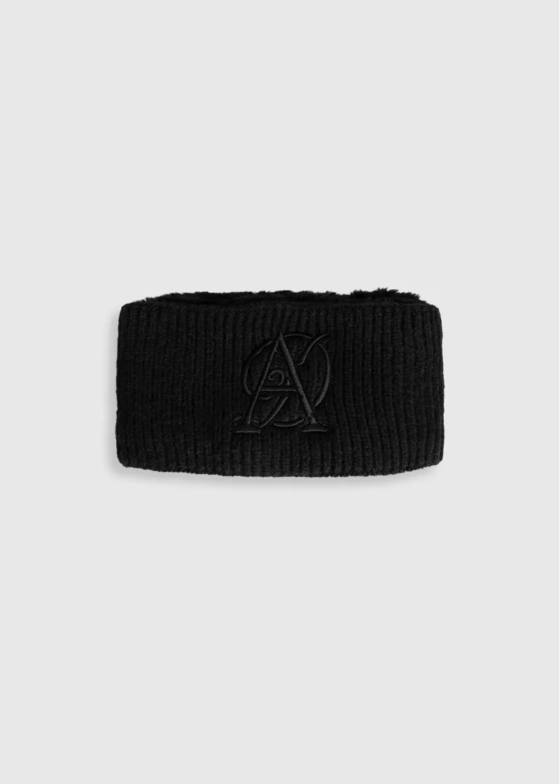 Aztec Diamond Embroidered Headband - Black