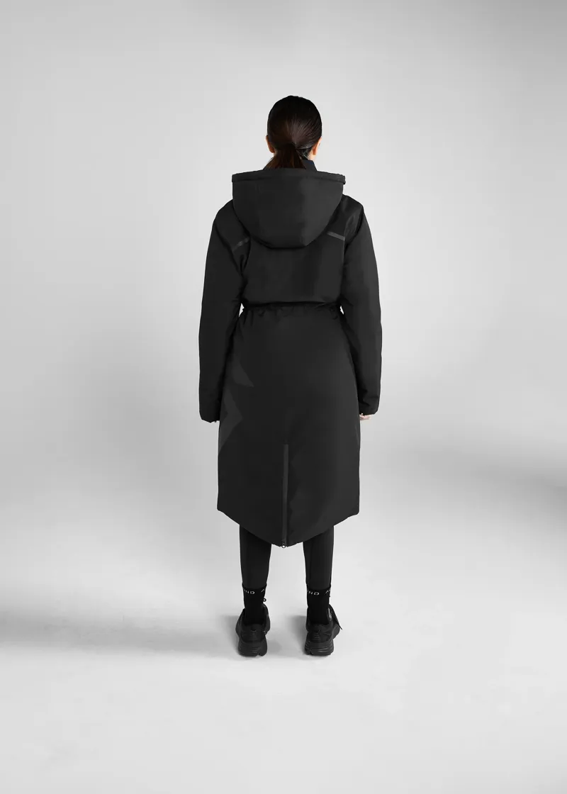 Aztec Diamond Fleece Lined Rain Jacket - Black-5