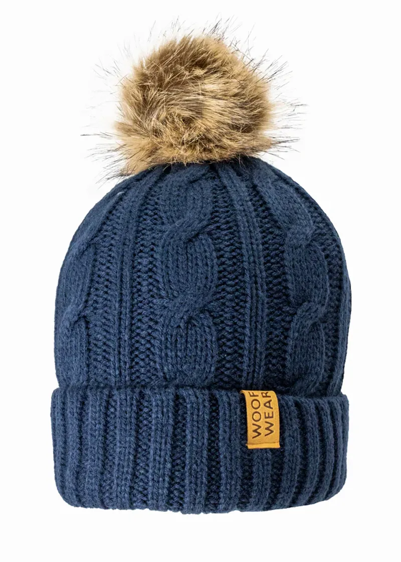 Woof Wear Cable Beanie - Navy-1
