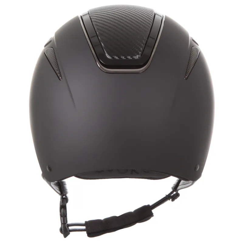Evoke Callisto Classic Peak Riding Hat - Black Carbon/Gunmetal-3